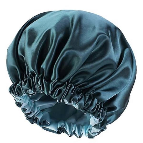 Satin Bonnet Silke Bonnet Hår Bonnet Til Sovning Satin Bonnet Til Hår Bonnets Til Kvinder Silke Bonnet Til Naturligt Hår teal 38cm