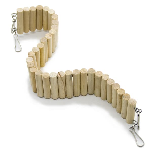Fågel roliga leksaker Säker hamster rund Wood Stack papegoja bock Trappstege 6*65CM