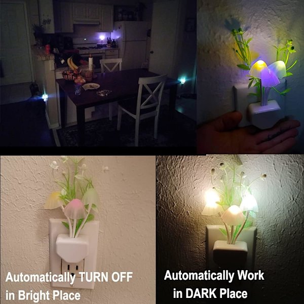 2-pack LED Sensor Nattljus Plug-in NightLight Färgbyte