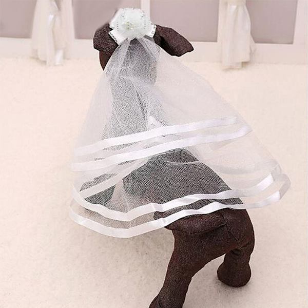 Pet Bröllopsslöja Hundslöja VIT white