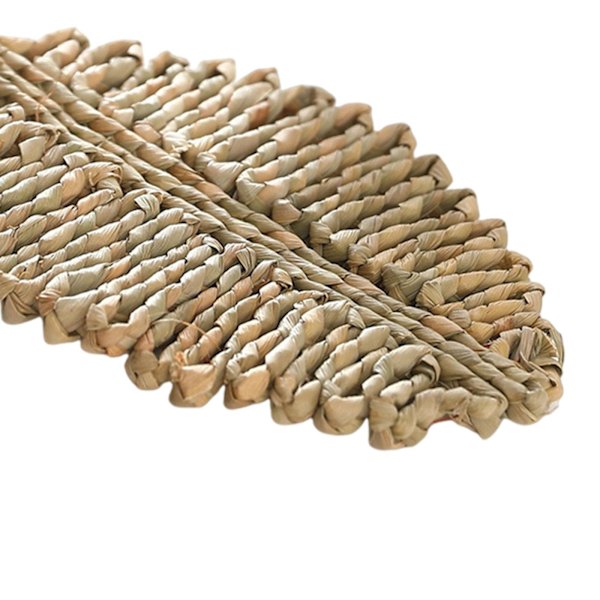 1/2/3/5 Rattan Asetusalusta Luovaan Paksuun Khaki Lehtimuotoon Light Brown 23x16cm 1Set