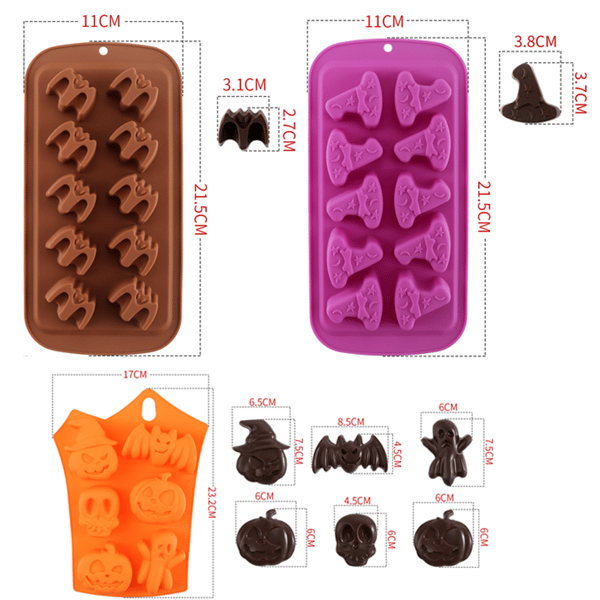 Sæt af Halloween Form Isterningeforme / Forme - Sjovt style 2