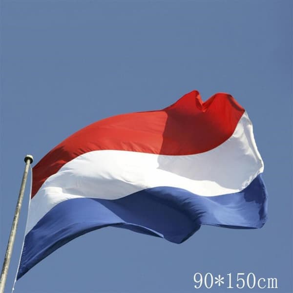 2 STK Nederlandsk flagg med messingmaljer - 90 x 150 cm