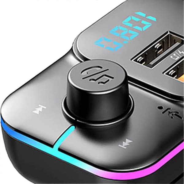 Bil Bluetooth MP3-spiller Fargerikt lys USB-lader Multifunksjonell lyd Håndfri FM-sender