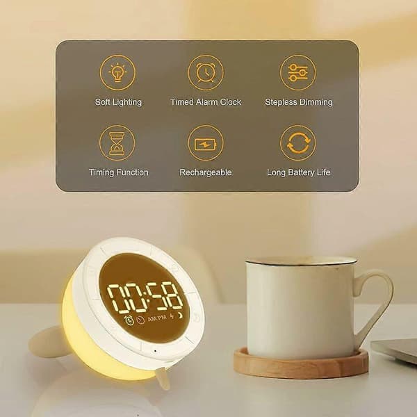 Digital väckarklocka för barn, barnväckarklocka med insomningstimerfunktion