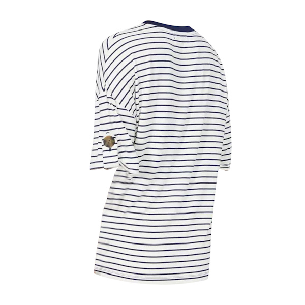 Principles Dame/Dame Kontraststripet T-skjorte Hvit White 16 UK