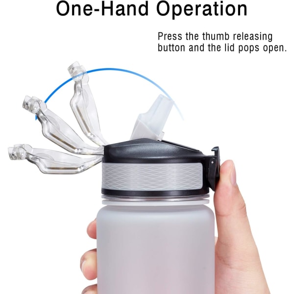 32oz vattenflaska med halmläckagesäker sportflaska BPA-fri Ombre Gray Black