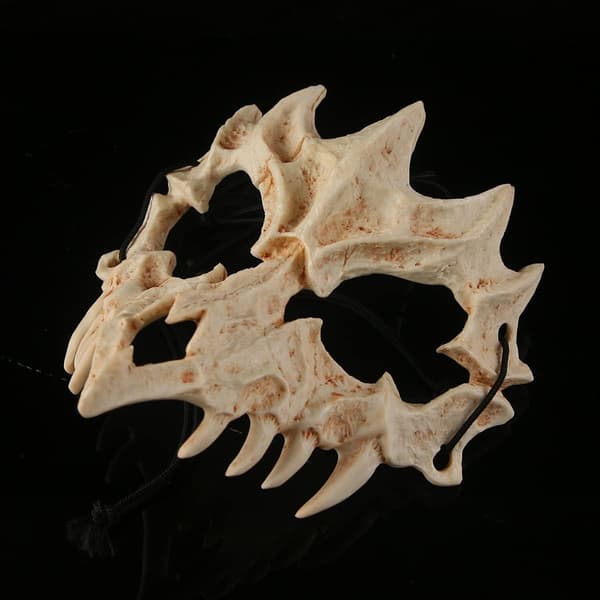 Halloween Mask, Tiger Cosplay Mask - Half Face White Skull