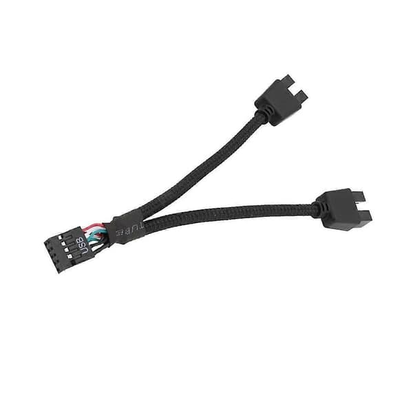 2 stk Datamaskin Hovedkort USB Forlengelseskabel 9 Pins 1 Hunn til 2 Hann Y Splitter Lyd HD Forlengelseskabel for PC DIY