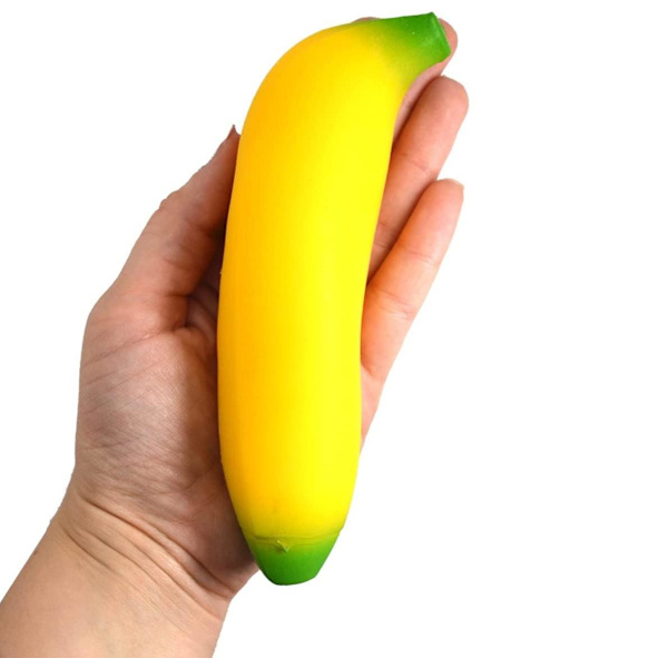 Kläm Och Formbar Squeeze Banan Fidget Stressboll Stress Skämt yellow