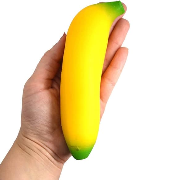 Klem og Formbar Squeeze Banan Fidget Stressbold Stress Spøg yellow