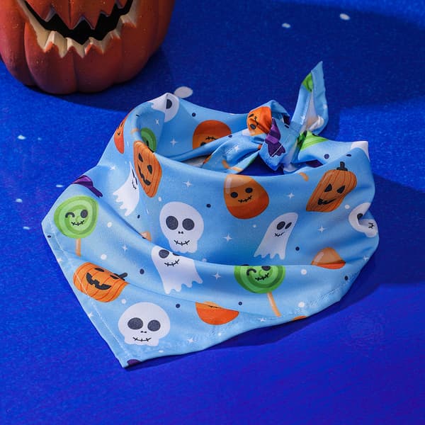 Koselig Halloween bomulls-teppe hund trekant skjerf - Halloween B