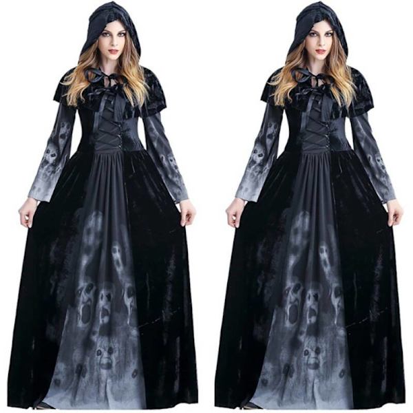 Naisten Halloween Grim Reaper -mekkosetti Party Cosplay S = UK/AU 8 = EU 34