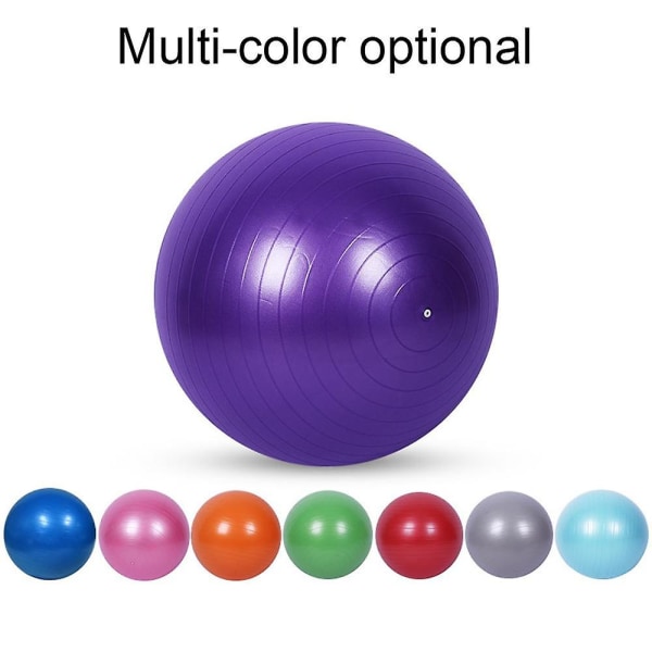 Ekstra tyk yogabold træningsbold, til balance, stabilitet, graviditet, hurtigpumpe medfølger 55cm purple