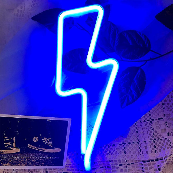 USB/batteridrevne LED neonlysskilt for soverom | Neonskilt For Veggdekor Bryllup Bursdagsfest Halloween Juleromsdekorasjoner (blå) 1 stk