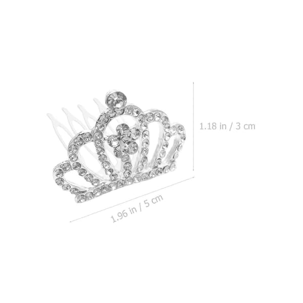 4 stk Mini Tiara Barnekrone Rhinestone Kronekam til Bursdagsfest og Forestilling