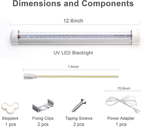 Eleganted 395nm 10W LED-rør svart lys, 48 lysdioder UV-lysstang