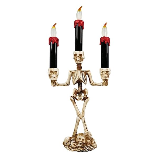 Halloween Ghost Hand Candle Lights Skull Holding Lamp Dekoration Silver