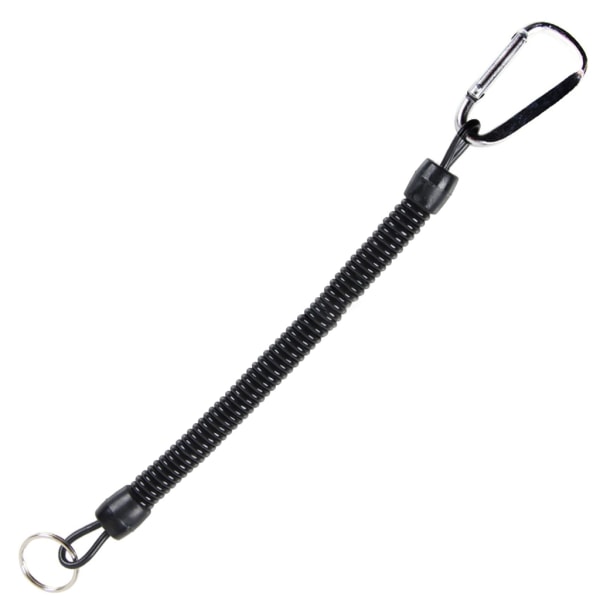Infällbart fjäder elastiskt rep Säkerhetsredskap för utomhusvandring Camping Anti-förlorad telefon nyckelring 21cm-22cm White