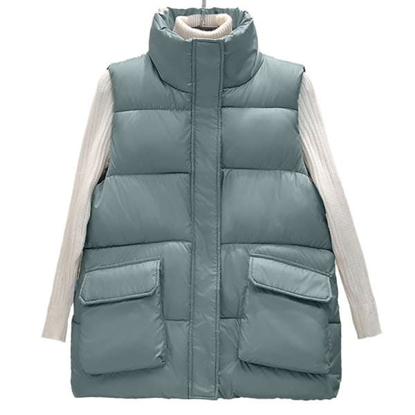 Pojkar Flickor Puffer Dunvästar Toddler Barn Zip Ärmlös jacka blue L