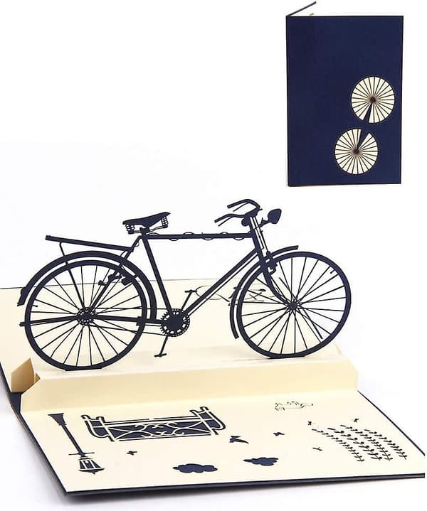 Tillykkekort 3D retro cykel