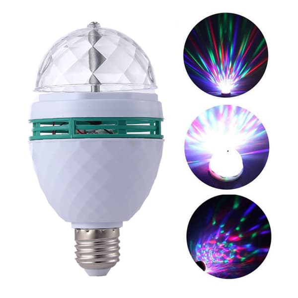 3W E27 RGB trekantlamper Farveskiftende krystalkugle