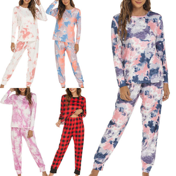 Naisten pyöreäkauluksinen oloasu ja Tie Dye -yöasu Style-A S