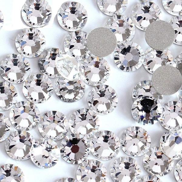 1440 kappaletta 2,8 mm kirkkaita kristalli litteä pohja briljantti pyöreä strassi lasi jalokiviä glitteriä Läpinäkyvä teko timantti (kirkas)