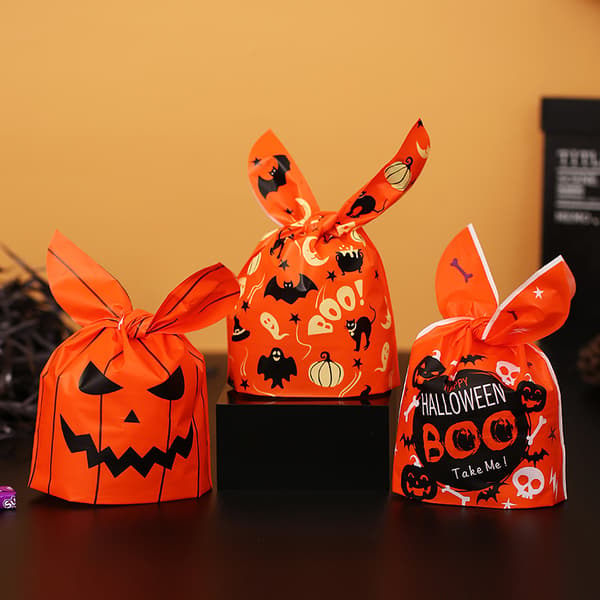 50 stk Halloween Godteposer Øre Plastpose For Barn Gave Biscu A2