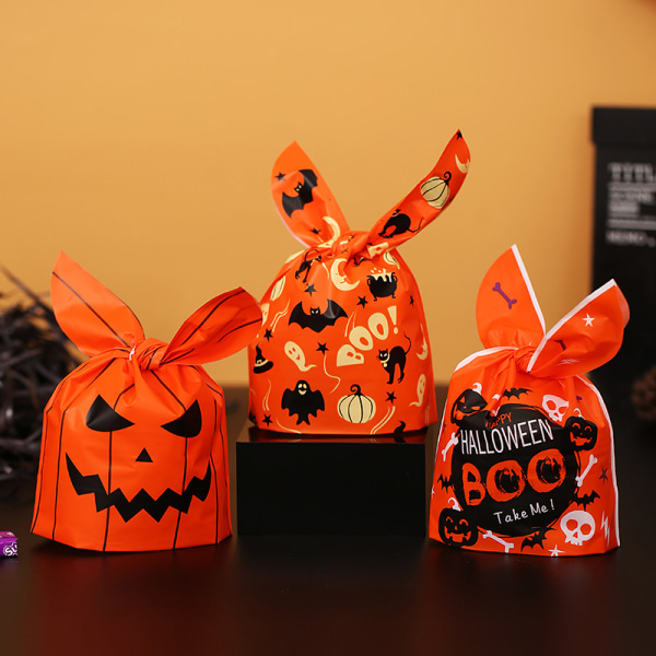 50st Halloween Godispåsar Öron Plastpåse För Barn Present Biscu A3