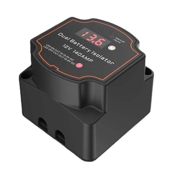 Dubbel batteriisolator digital display spänningskänsligt relä