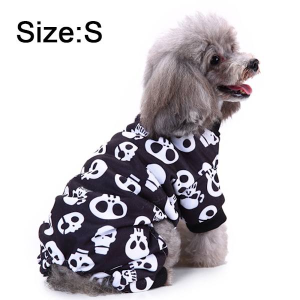 Skull Halloween hudjurtröja hudjurkläder hundkläder s
