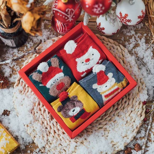 Julstrumpor, gul björn presentförpackning Holiday strumpor style 5