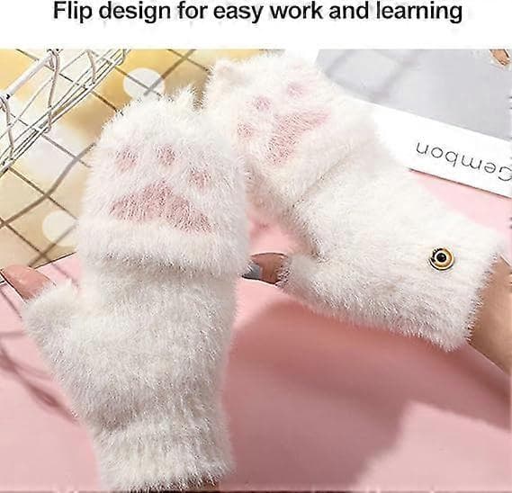 Vinter Dame Flip Strikkehandsker, Fingerløse Handsker, Dame Vinterhandsker, Vinter Halvfinger Luffer, Varme Handsker, Vinter Strikkede Handsker, Piger Kvinder
