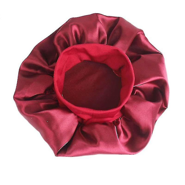 Kvinnor Satin Solid Sovhatt Cap Hårvårdsmössa Nattmössa För Kvinnor Män Unisex cap Flerfärgad Mörklila