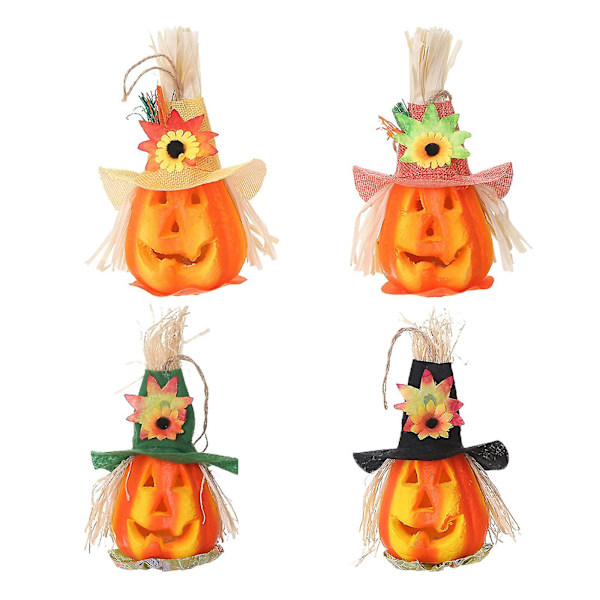 Jack-o'-lantern Ornament Græskar Havearbejde Kreativ Gave Skum Vinduesindretning Landmalet Keramik Græskar green hat