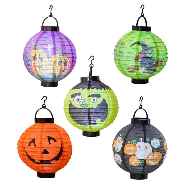 5 stk. Halloween papirlanterner Halloween glødende lanterner Halloween græskar lanterner