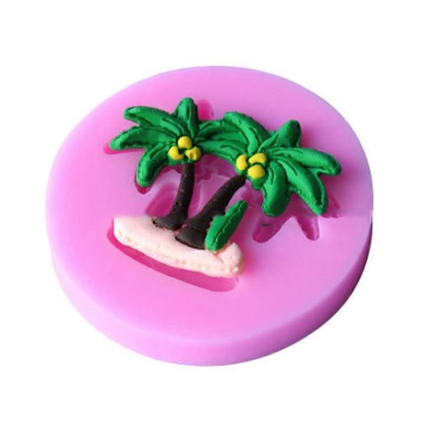 Kokospalme Kageform DIY Smuk Dessert Bage Silikoneform til Butik Hjem Køkken (Pink)