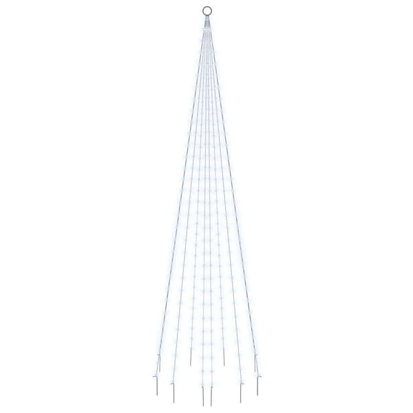 vidaXL Juletræ til flagstang kold hvid 310 LED'er 300 cm