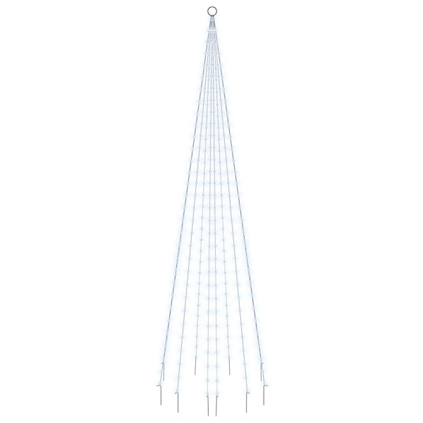 vidaXL Juletre for flaggstang kaldhvit 310 LED-er 300 cm
