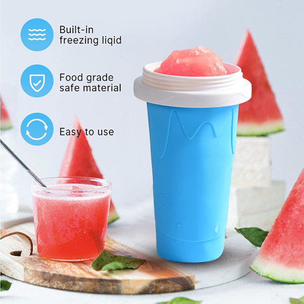 Knåda Frys Smoothie Cup Summer Slush Cup (blå) Blå med lock