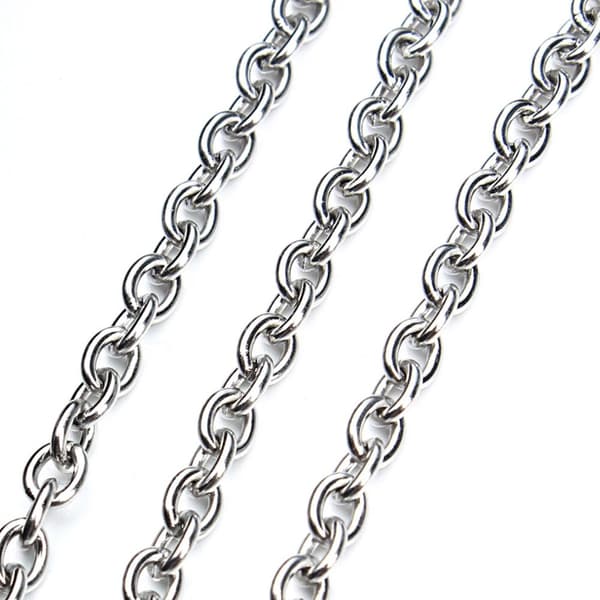 5 meter rostfritt stål smycken gör 3x4 mm silver kedjeförlängningar