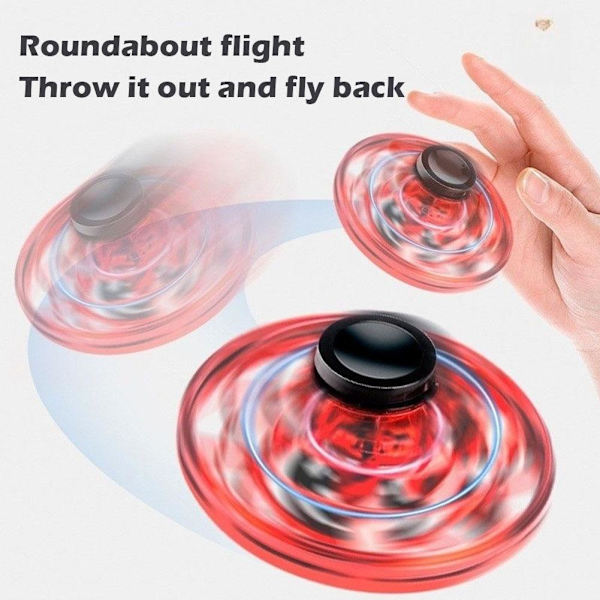 Mini Drone LED UFO Typ Flygande Helikopter Spinner Fingertop Upgr black onesize