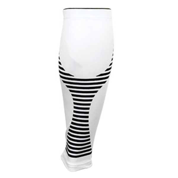 Sport Kompression Vad ärmar Benstrumpa för unisex löpare Shin Splint Varicose White XL