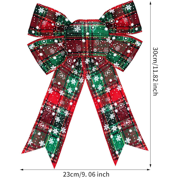 6 stycken Buffelpläd julrosetter Stor kransbåge Snöflingamönster