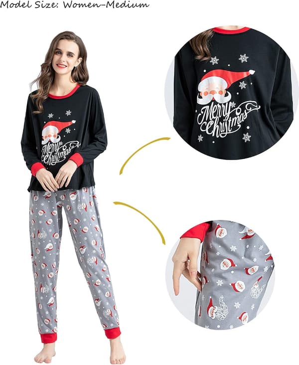 Joulu Perhe Yhteensopivat Pyjamat Punainen Holiday Pjs Setit Puuvilla Yöasut