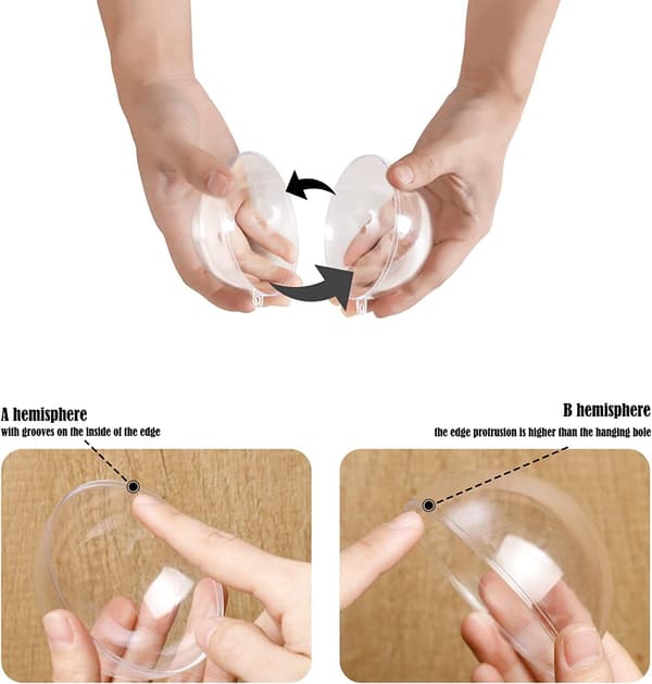 DIY klar plast julkulor, akryl klar plast dekoration