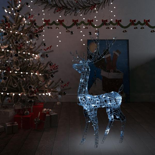 vidaXL Juledekoration rensdyr akryl 140 LED 120 cm kold hvid white
