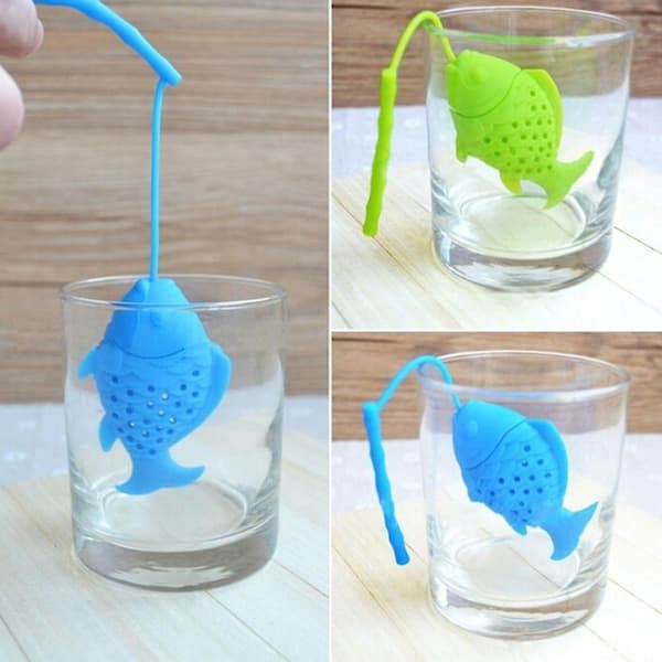 Creative Fish Silikoni Tee Infuser Teelehtisiivilä Suodatin Diffuusori Keittiötyökalut Green