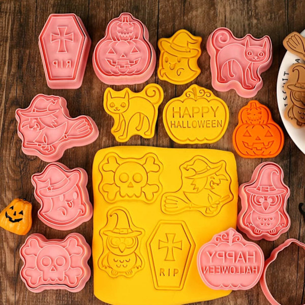 Halloween Cookie Cutter Sett - 8 stk plastformer